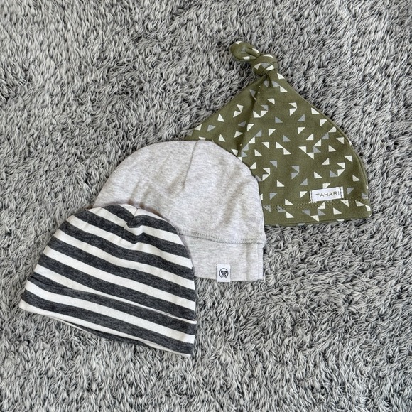 Tahari Other - Lot Of 3 Baby Hats Crib Caps Beanies Tahari Honest Gerber 0-6 Months